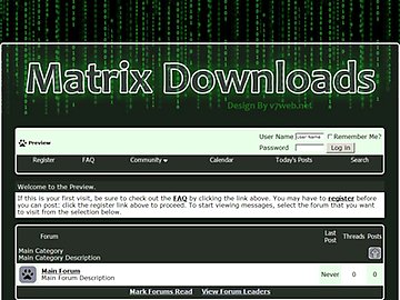 Latest vbulletin 3 Templates Free Download, Matrix