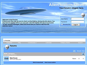 Latest vbulletin 3 Templates Free Download, Alien Nation