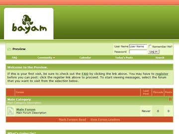 Latest vbulletin 3 Templates Free Download, Bayam